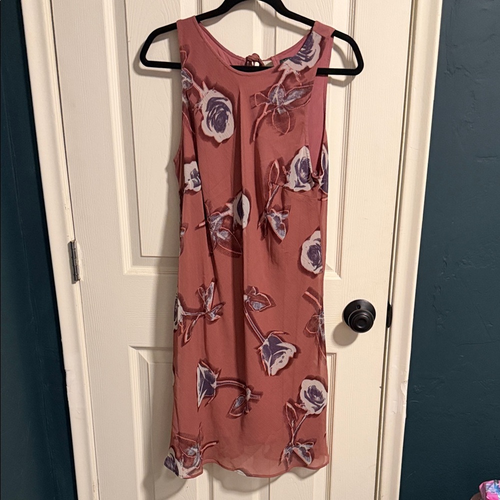 Wild Fable Rose and Violet Floral Midi Dress